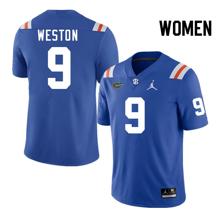 Women #9 Ja'Markis Weston Florida Gators College Football Jerseys Stitched-Throwback